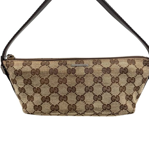 Gucci Canvas Accessory Beige Sherry GG Handbag Pouch - Picture 1 of 9